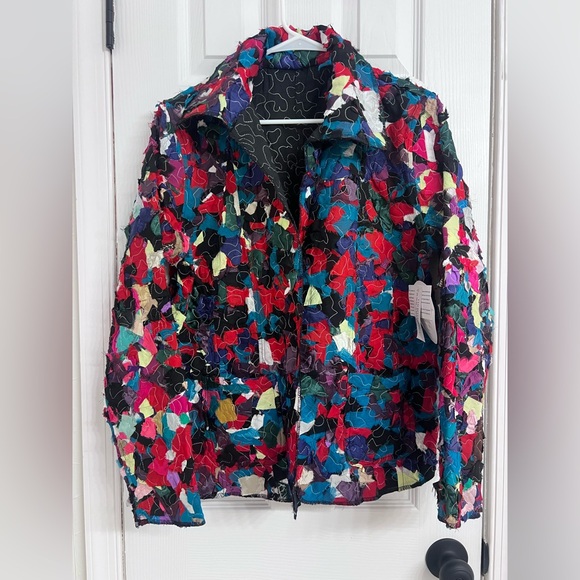 NWT Parsley & Sage Reversible Patchwork Jacket XL – Colorful Open Front - Picture 2 of 13